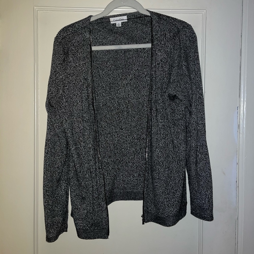 Calvin Klein zip up gray sweater
